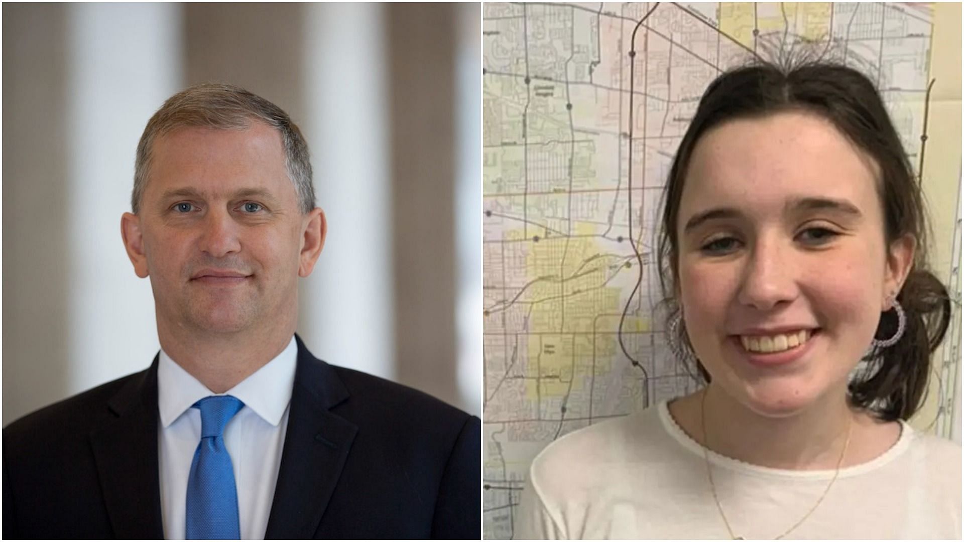 Representative Sean Casten and his late daughter Gwen (Image via castenforcongress.com, and Sean Casten for Congress/Facebook)