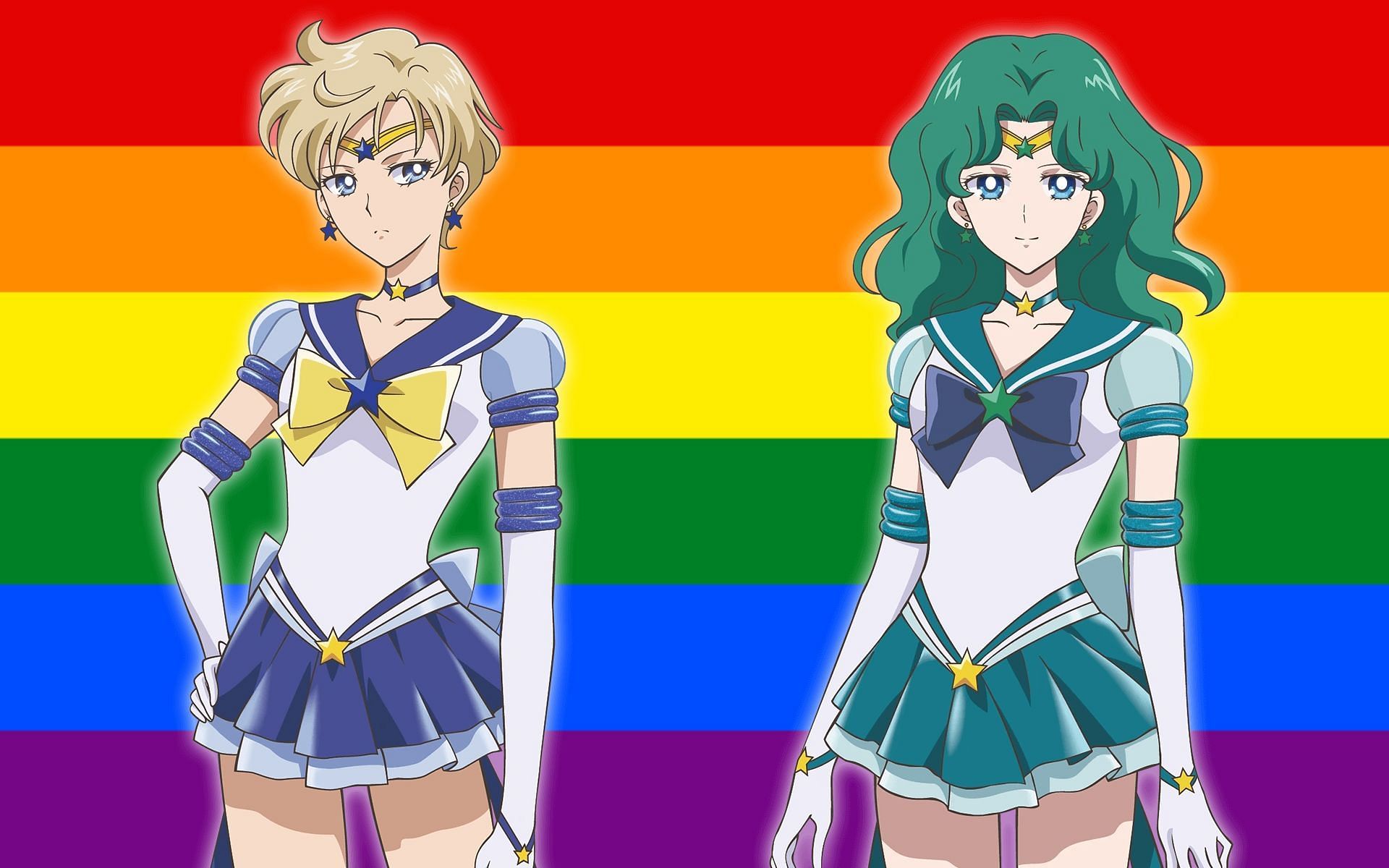 Sailor Uranus and Sailor Neptune&#039;s relationship would fall under this discussion (Image via Gilbert Baker, Toei Animation)