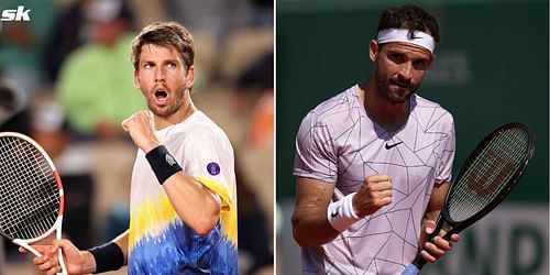 Cameron Norrie (L) and Grigor Dimitrov