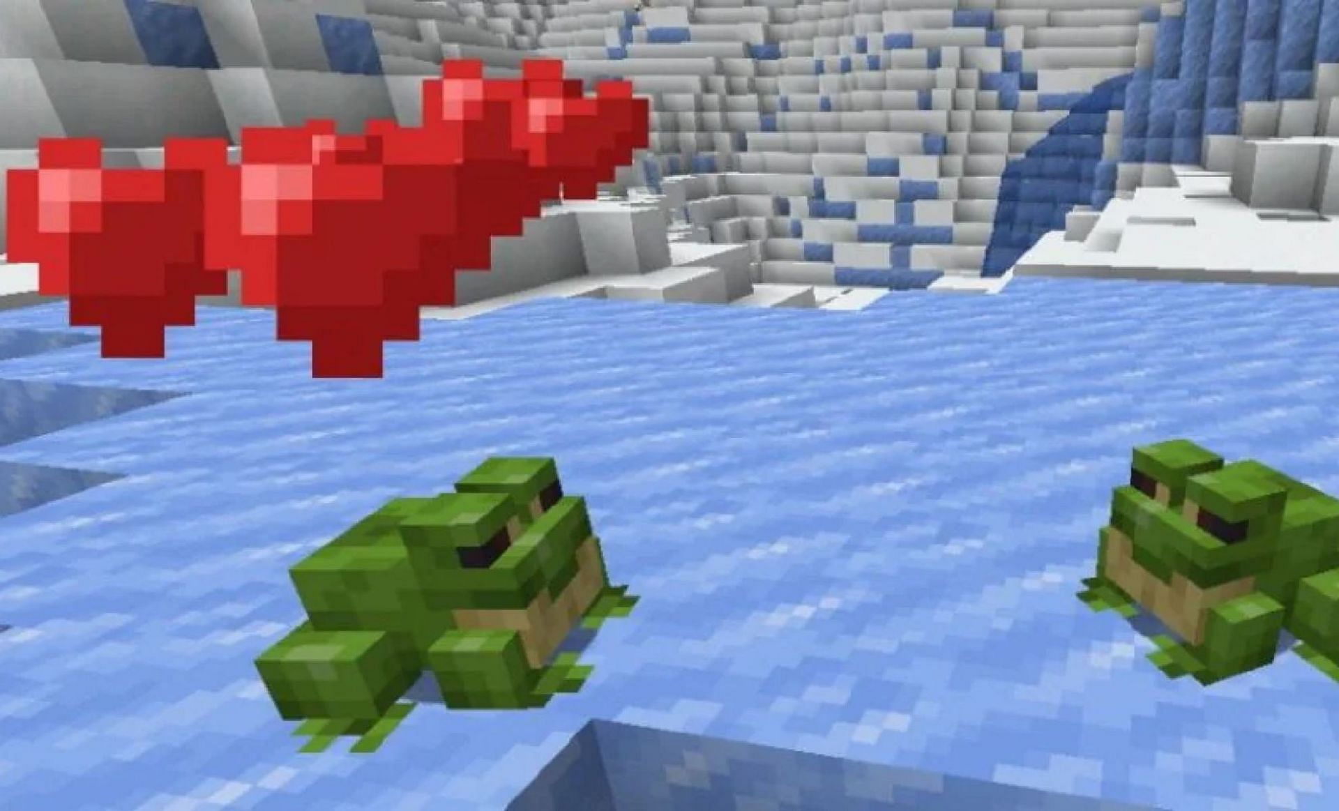 Frogs can be out into love mode by feeding them slime balls (Image via Mojang)