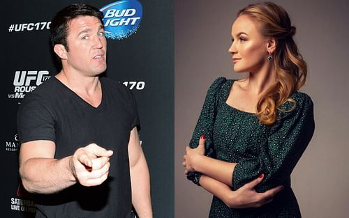 Chael Sonnen (L) and Valentina Shevchenko (R) (via @bulletvalentina on Instagram)