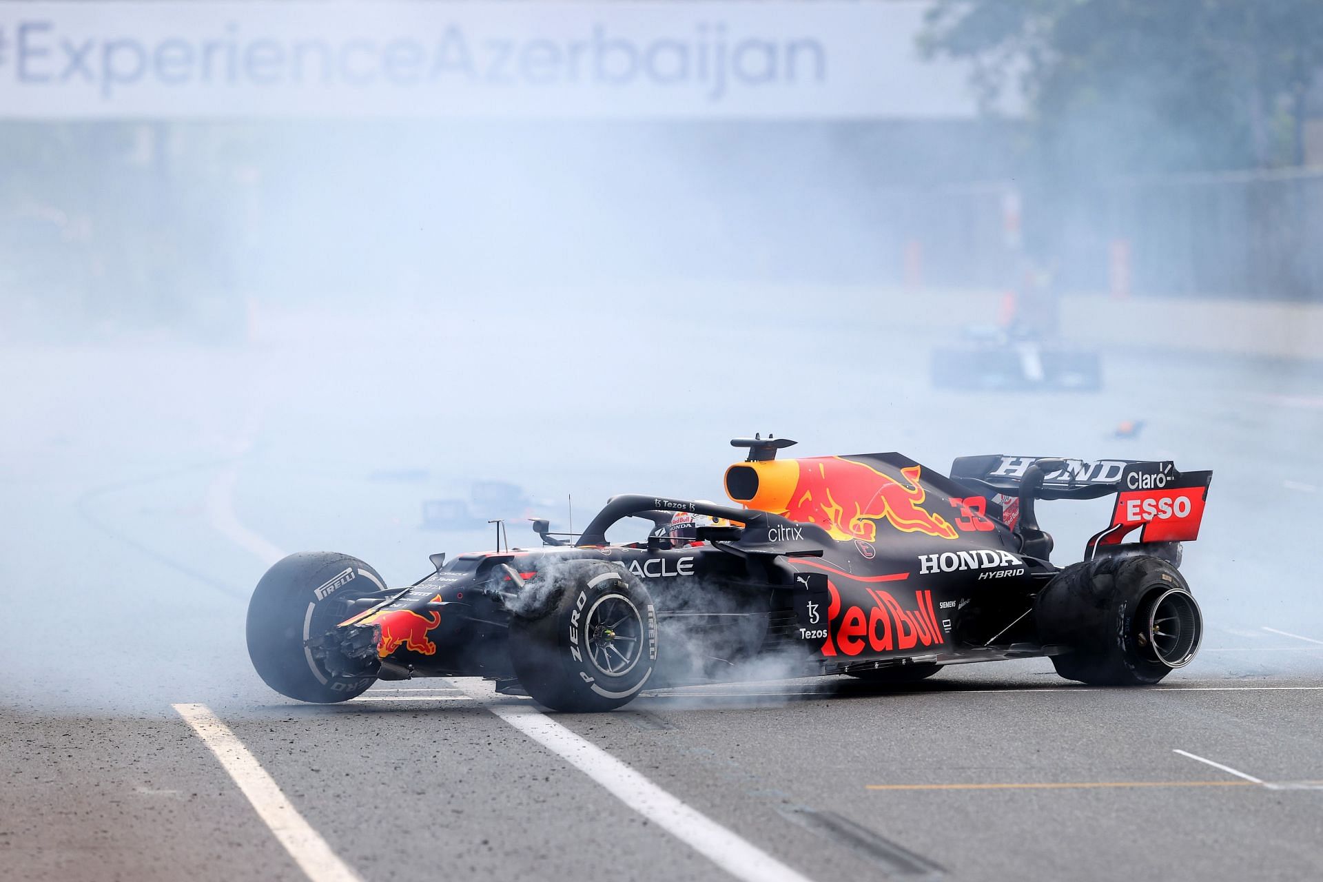 Max Verstappen crashes out at the Grand Prix of Azerbaijan