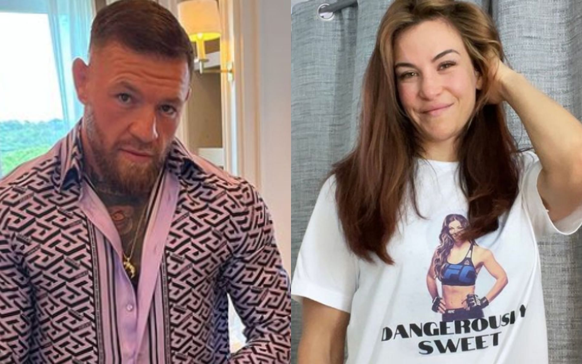 Conor McGregor (right), Miesha Tate (left) [Images courtesy of @mieshatate and @thenotoriousmma on Instagram]