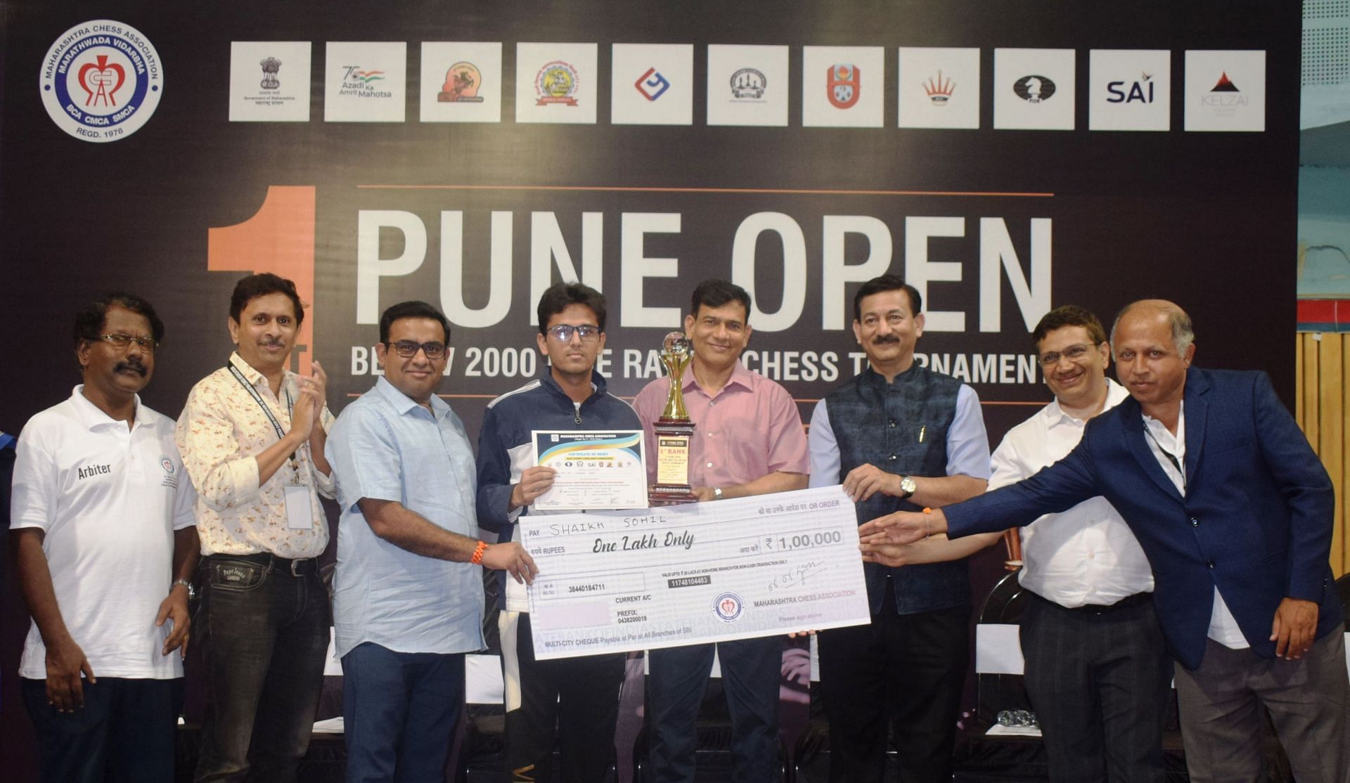 Sohil Shaikh won the 1st Pune Open Below 2000 FIDE Rating Chess Championship on Saturday. (Pic credit: MCA)