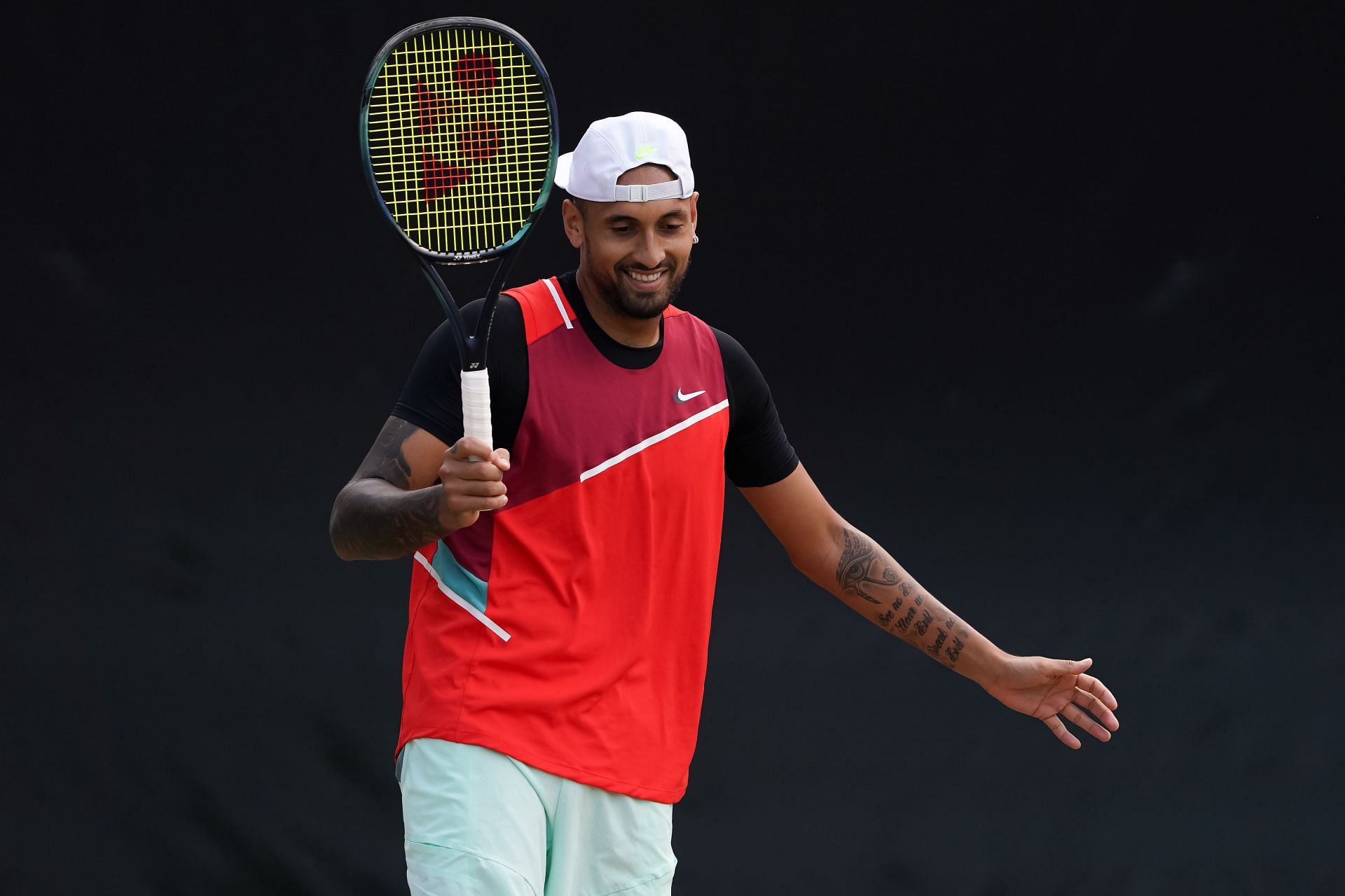 Nick Kyrgios in action at the 2022 Boss Open in Stuttgart