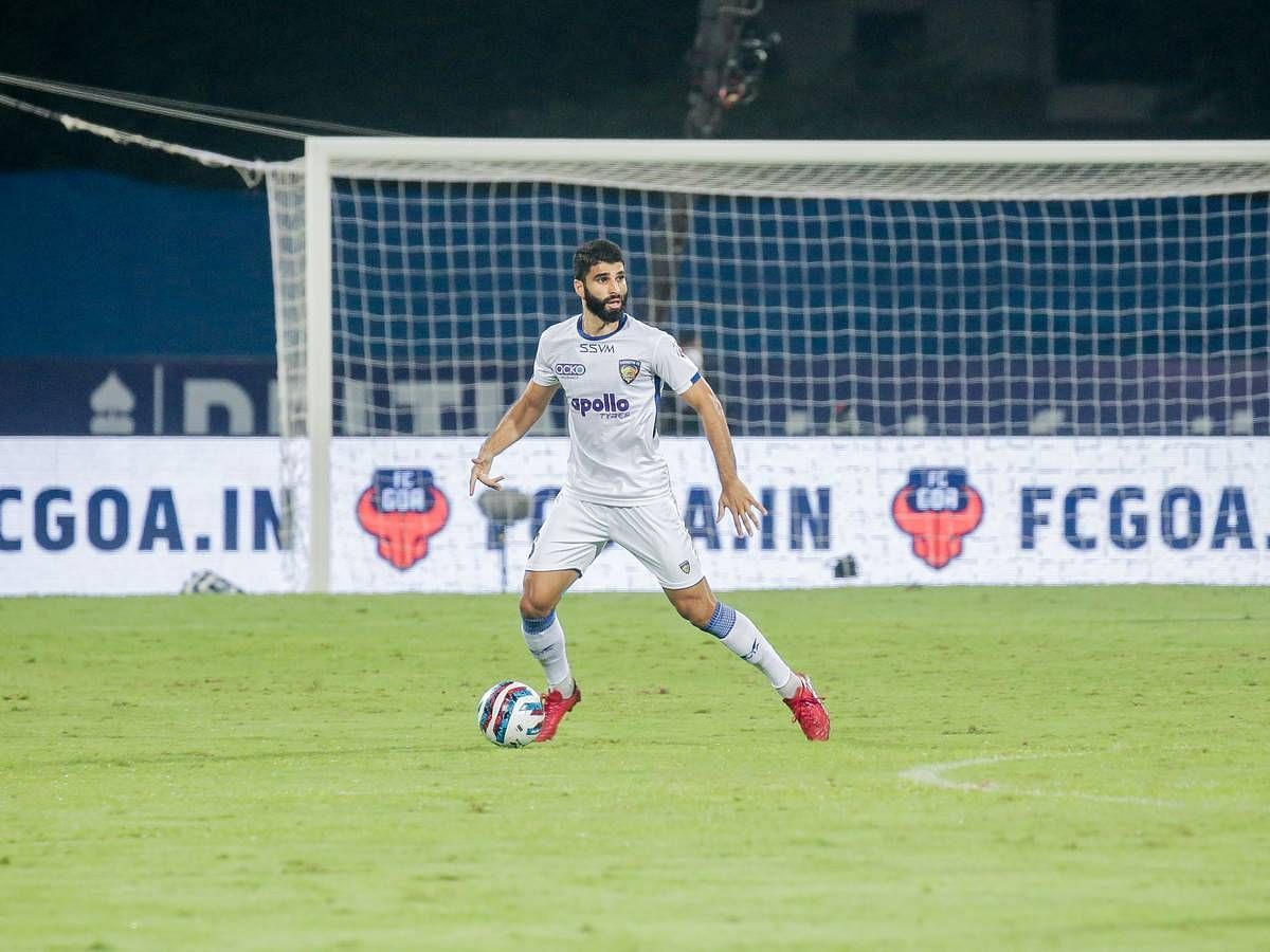 Mohammad Sajid Dhot in action for Chennaiyin FC during ISL 2021-22 (Image Courtesy: Sportsar -The Hindu)