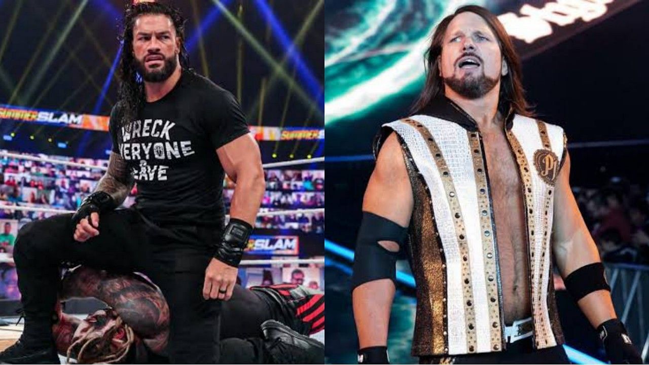 अनडिस्प्यूटेड WWE यूनिवर्सल चैंपियन रोमन रेंस और एजे स्टाइल्स