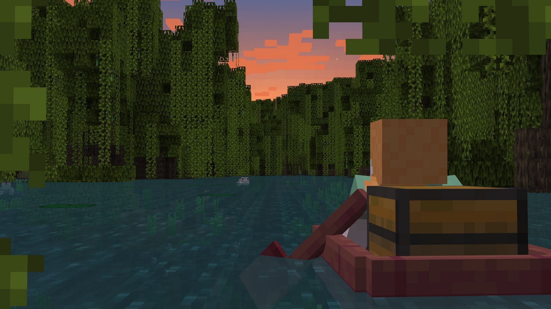 The Mangrove Swamp, Frogs and new mud and mangrove wood blocks (Image via Mojang)