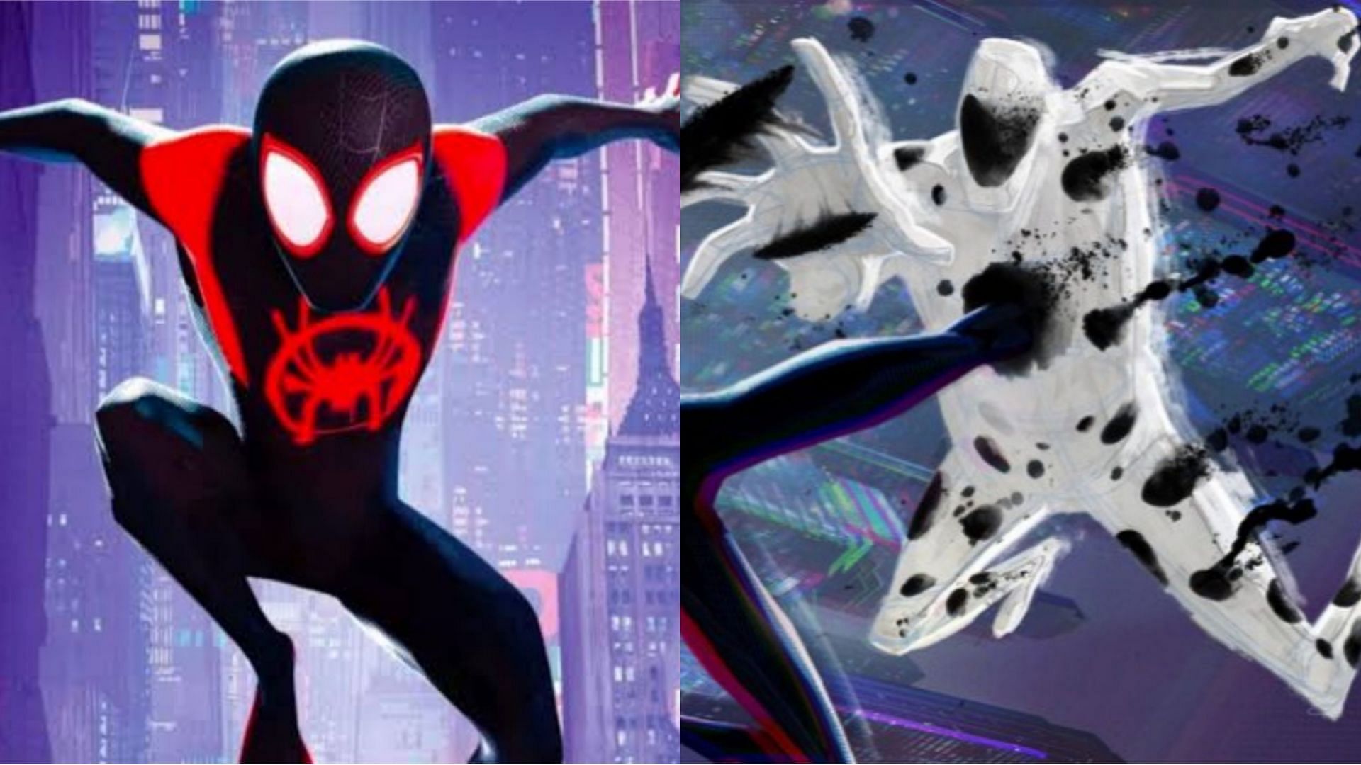 Stills from Into the Spider-Verse and Across the Spider-Verse (Images via Sony Pictures)