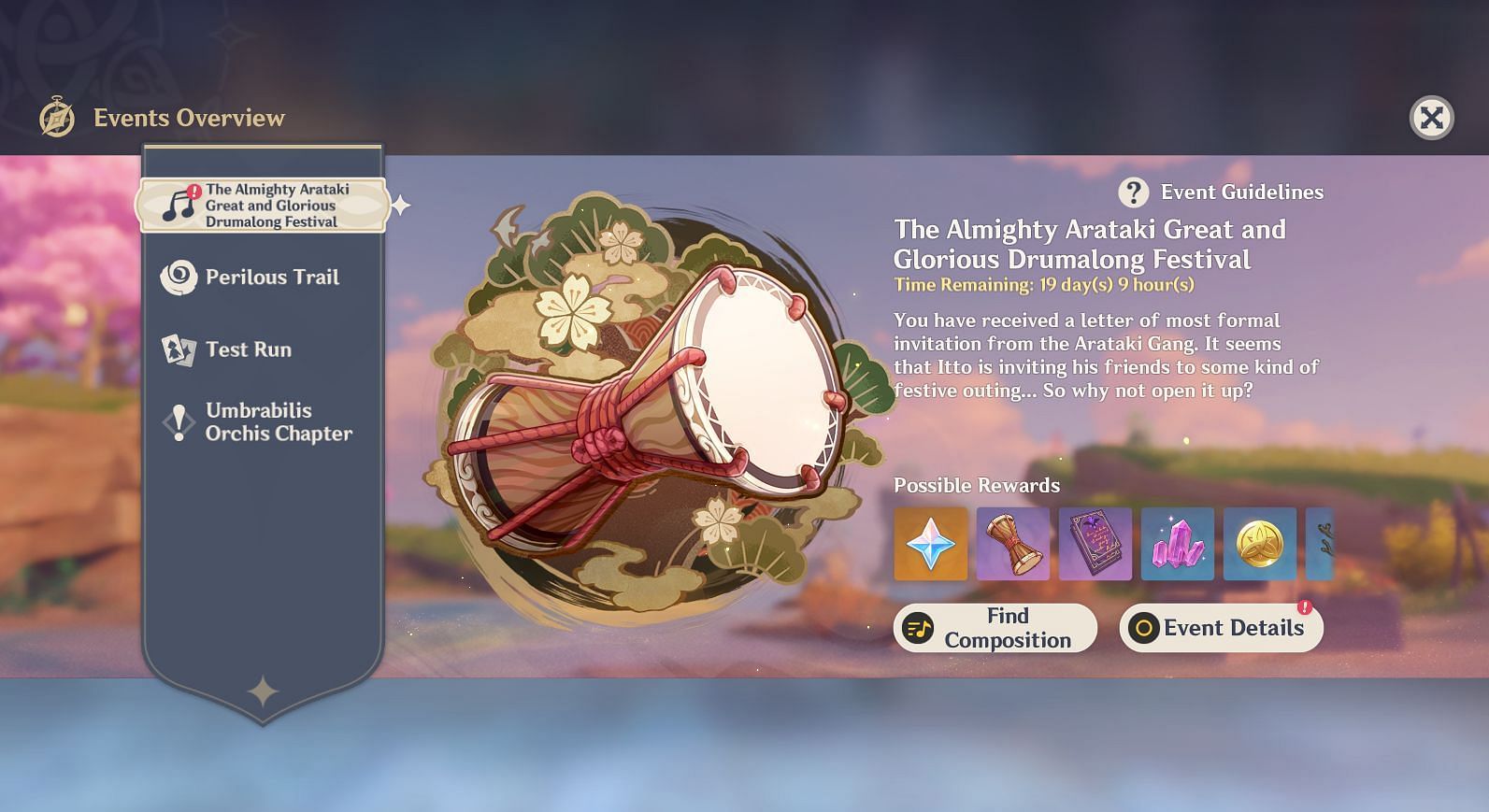 Drumalong Festival event interface in-game (Image via HoYoverse)