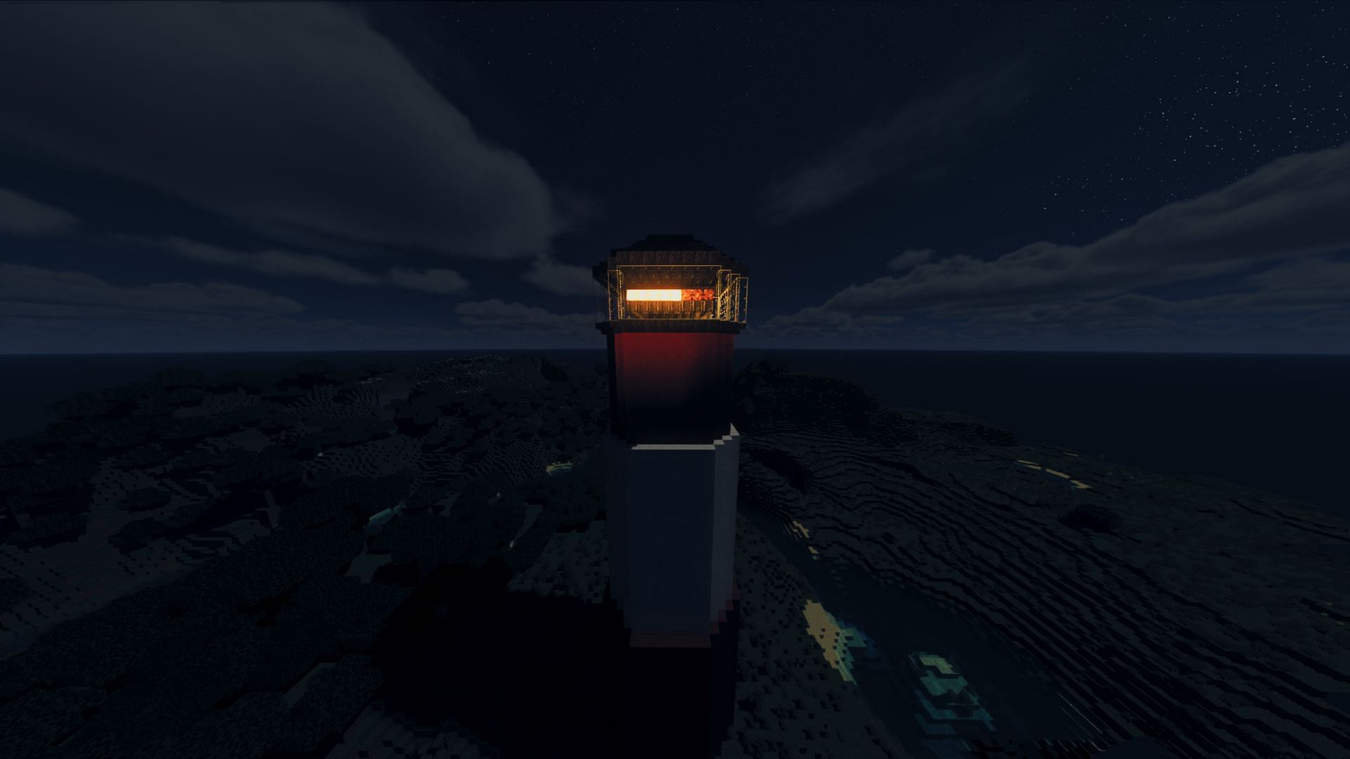 A functional lighthouse (Image via Mojang Studios)