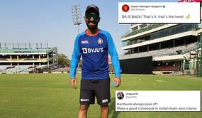 “Hello comeback king” - Twitterati hail Dinesh Karthik as keeper-batter returns to Indian team after 3 years