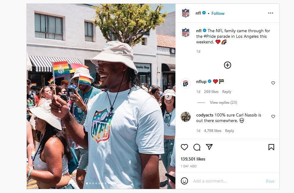 The NFL family came through for the #Pride parade in Los Angeles