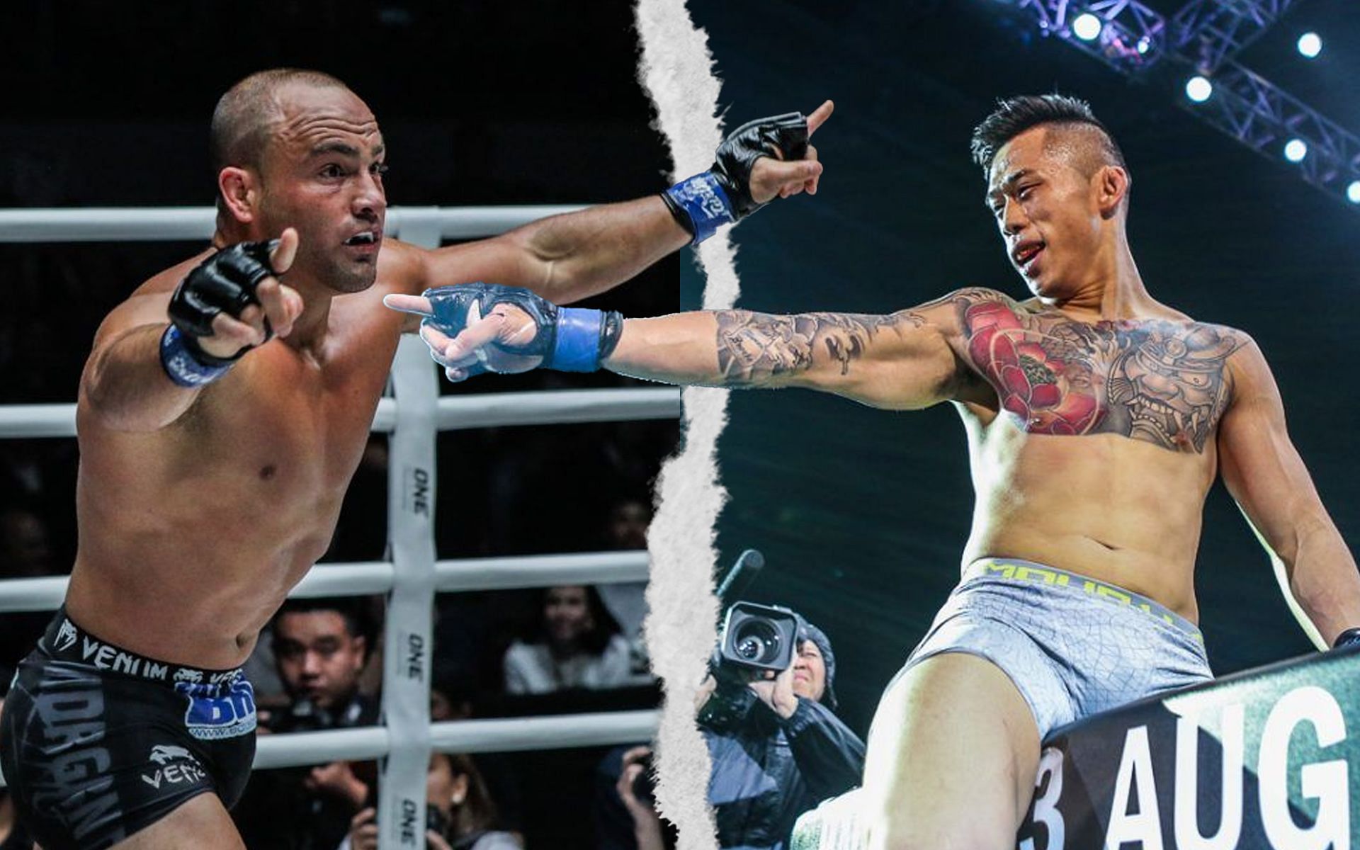 Martin Nguyen (R) believes Eddie Alvarez (L) still has it. | [Photos: ONE Championship]
