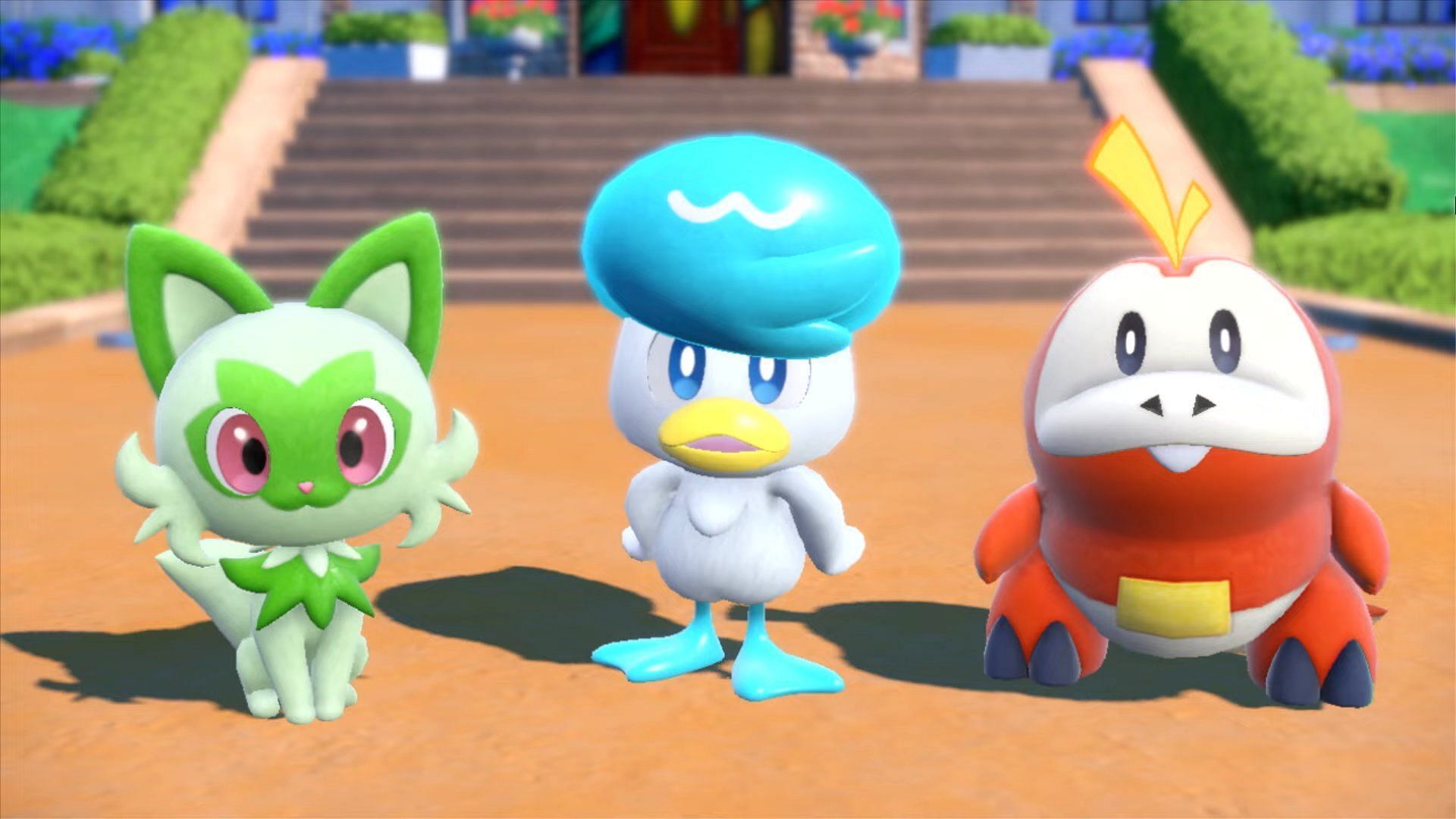 The three new starter Pok&eacute;mon for the Scarlet and Violet games (image via Nintendo)