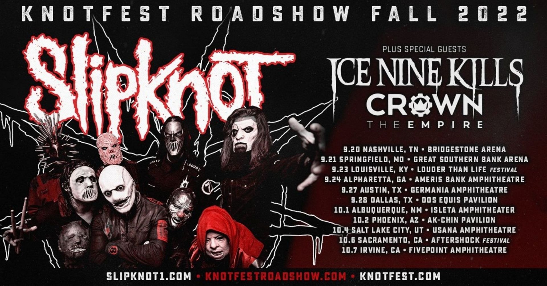 Slipknot Knotfest Roadshow 2022 Fall Tour Tickets, presale, dates and more