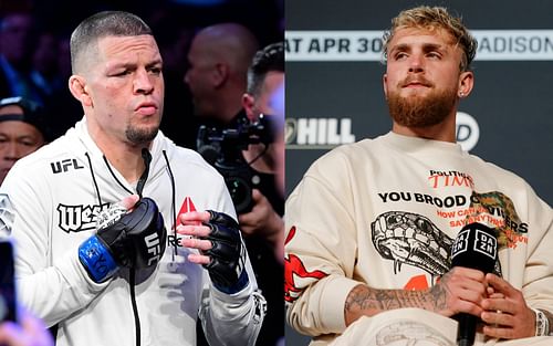 Nate Diaz (left), Jake Paul (right)