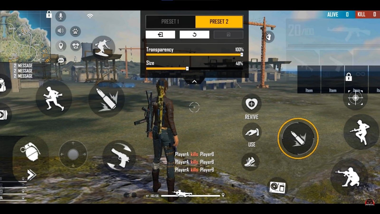 Two-finger HUD settings template (Image via MARIOS 78/YouTube)