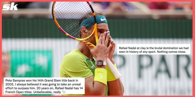 "If this isn’t the greatest achievement by a sportsperson, then not sure what is" - Tennis fans react to Rafael Nadal's 14th French Open title