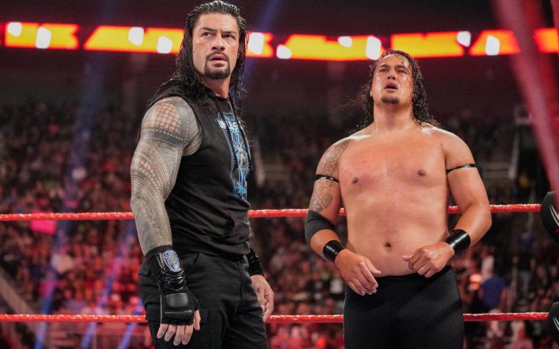 Roman Reigns with his cousin on WWE RAW
