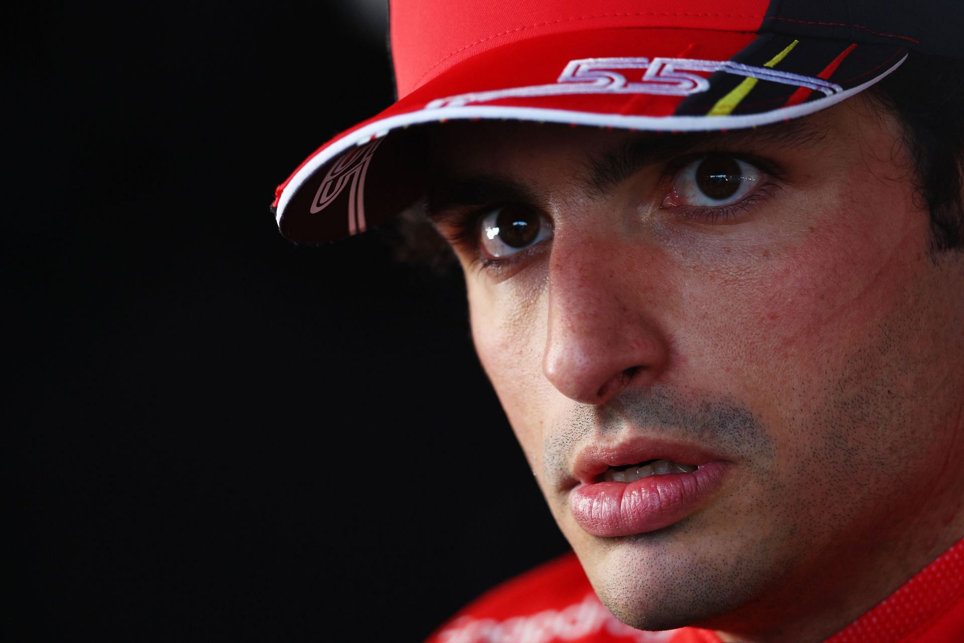 Ferrari driver Carlos Sainz after qualifying for the 2022 F1 Azerbaijan GP. (Photo by Clive Rose/Getty Images)