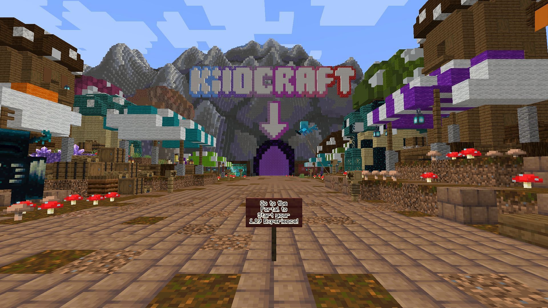 The spawn area for the Kilocraft server (Image via Minecraft)