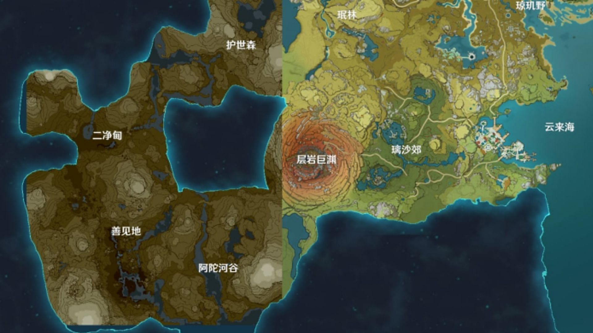 The leaked Sumeru map (Image via YelanLover)