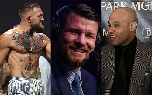 Conor McGregor, Michael Bisping, and Ali Abdelaziz (left to right)