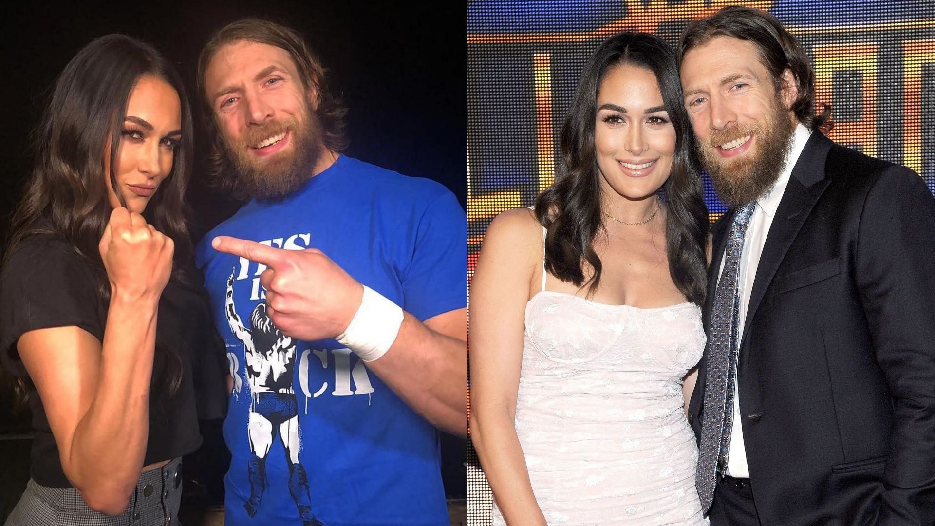 WWE Hall of Famer Brie Bella with her husband, Bryan Danielson