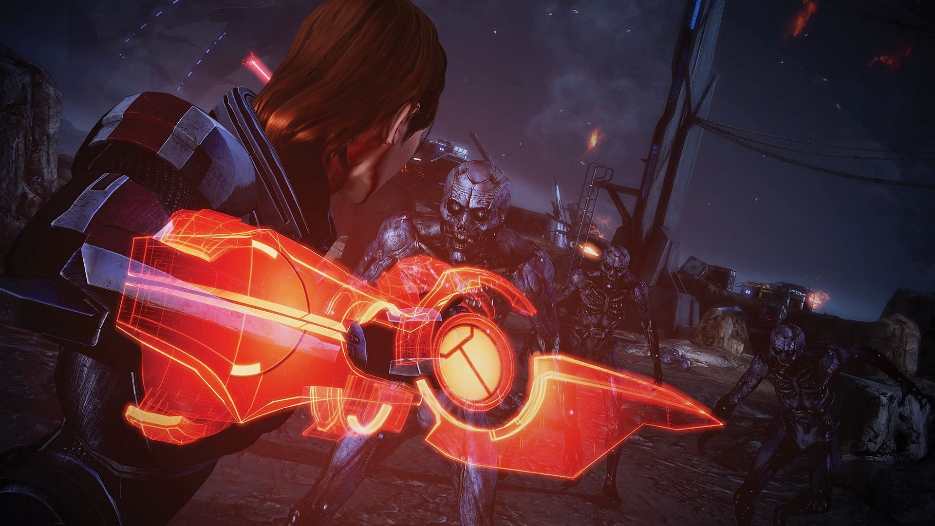 Shepard using the Omni Tool (Image via BioWare)