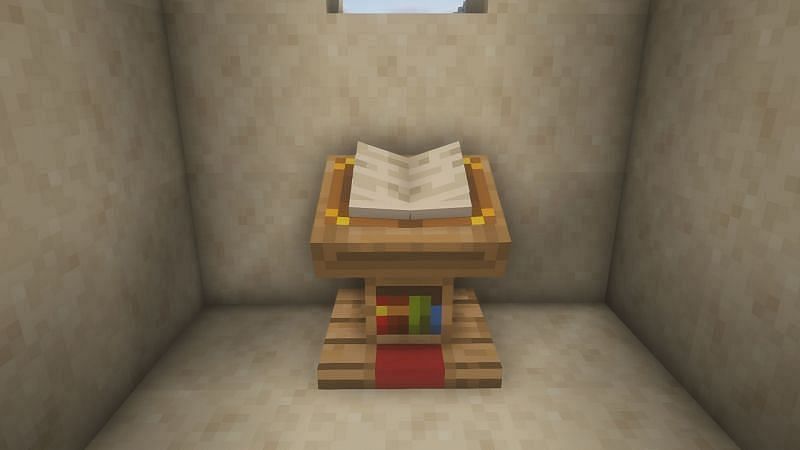 A book placed on a lectern (Image via Minecraft)