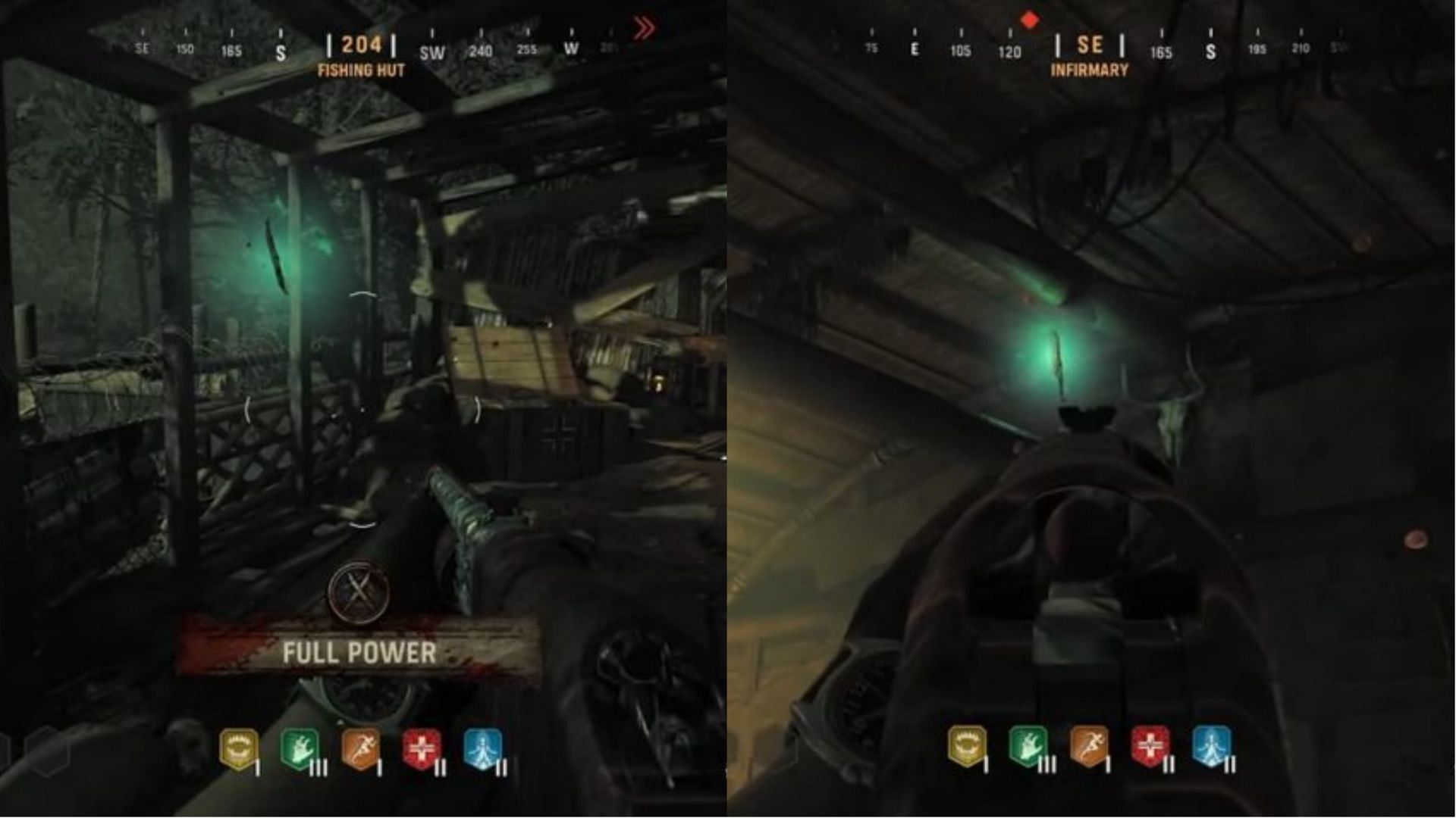 Mirror-halves appear with a greenish glow (Image via Activision)