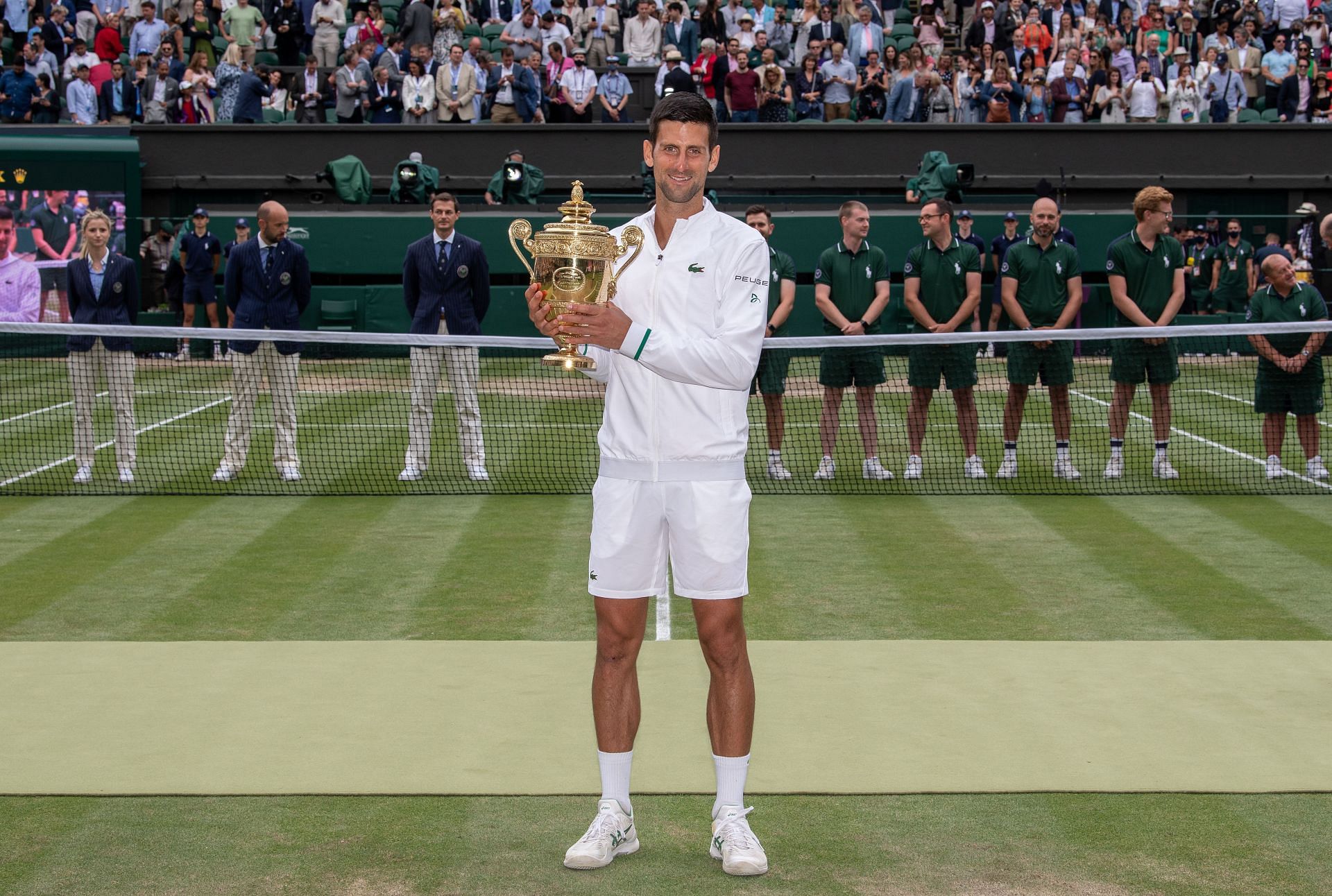 Novak Djokovic at the 2021 Wimbledon.