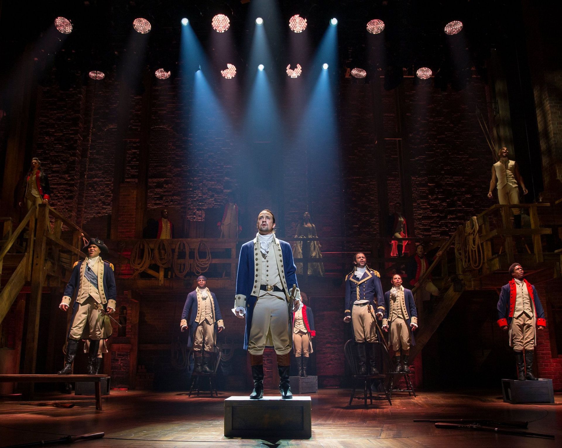 The Hamilton performance (Image via Joan Marcus)