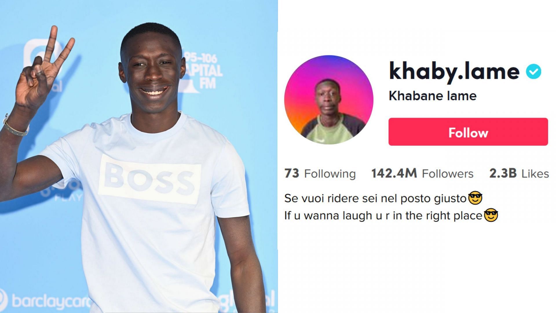 Khaby Lame surpasses Charli D&#039;amelio to become the top followed creator on TikTok (Image via Karwai Tang/Getty Image and @khaby.lame/TikTok)