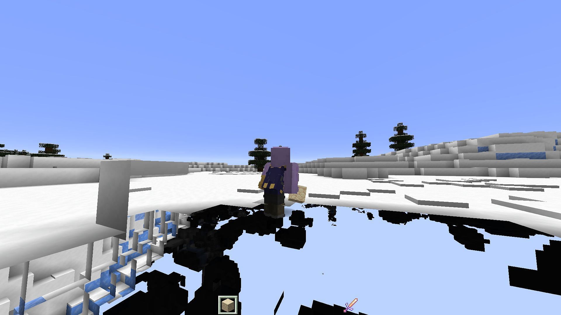 This snow-oriented x-ray glitch has yet to be fixed (Image via Minecraft Bug Report)