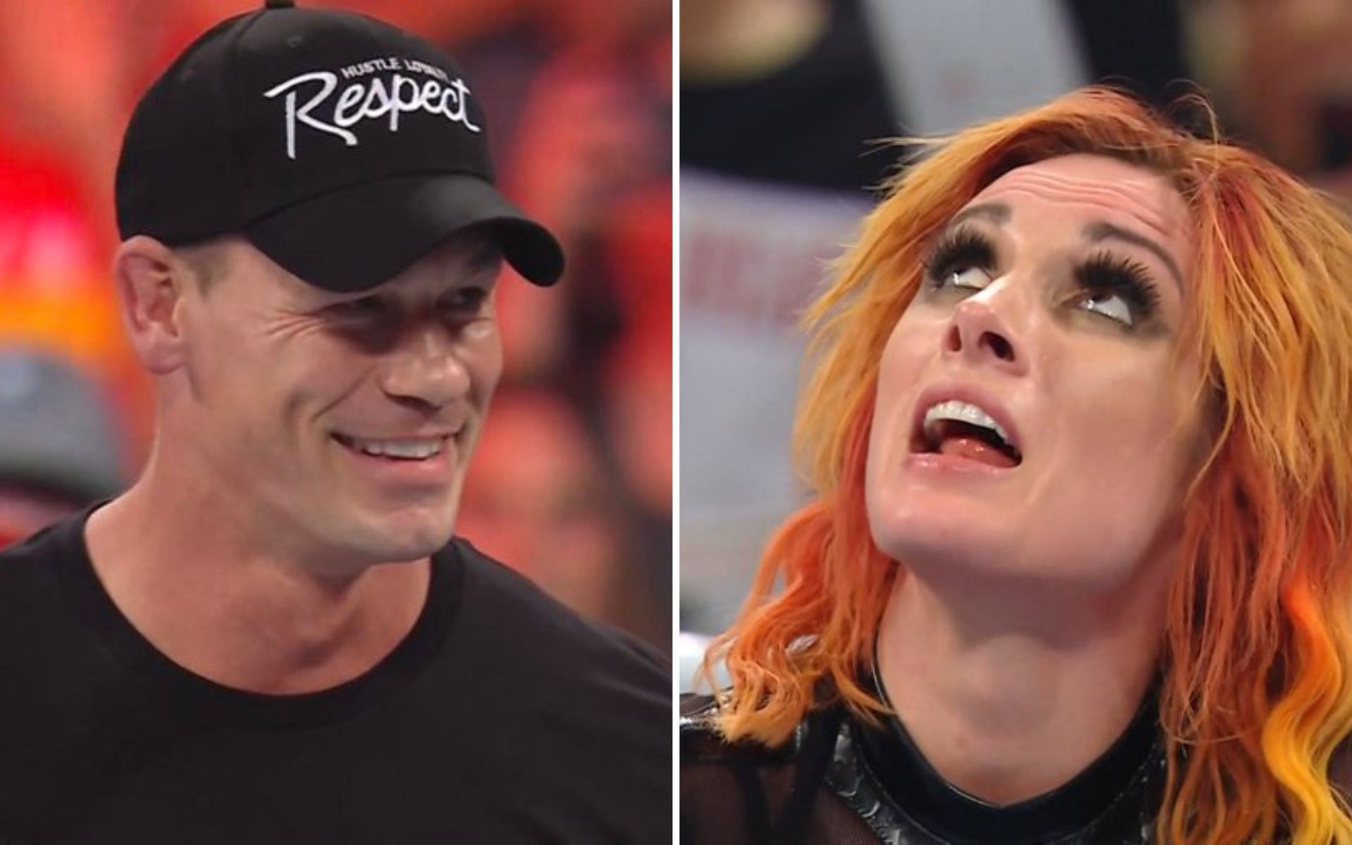John Cena (left); Becky Lynch (right)
