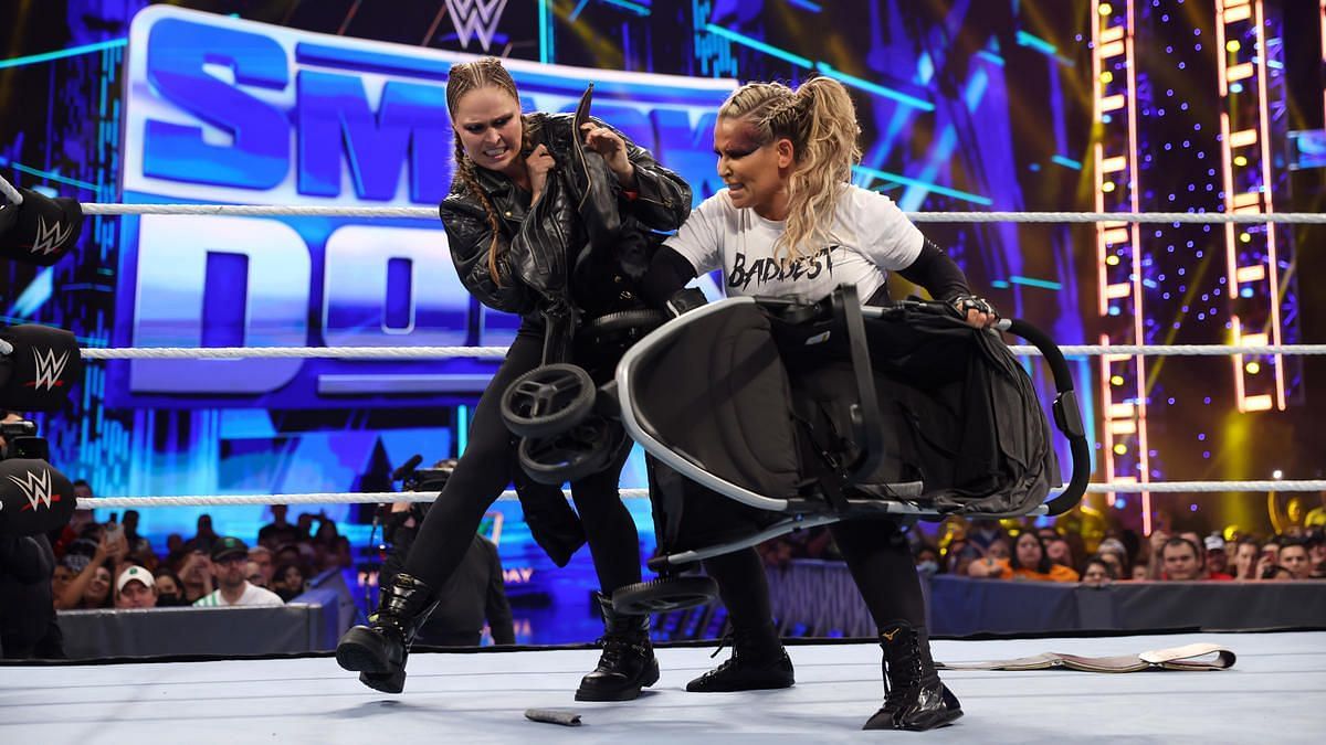 Natalya and Ronda Rousey on SmackDown