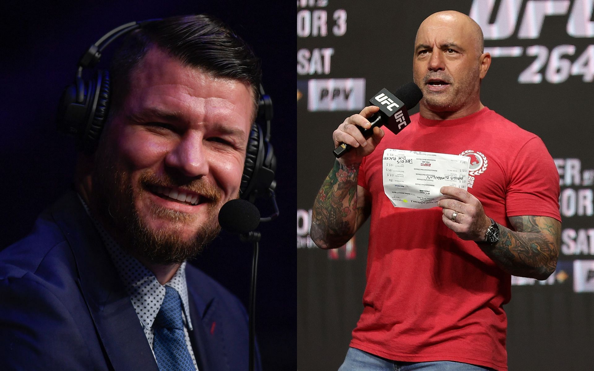 Michael Bisping (left) and Joe Rogan (right)