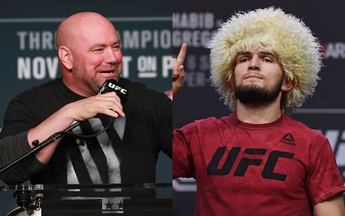 Dana White (left); Khabib Nurmagomedov (right)