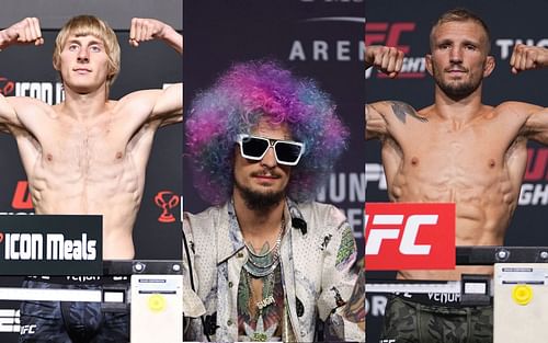 Paddy Pimblett (left), Sean O'Malley (center), and T.J. Dillashaw (right) [Images courtesy of Getty]