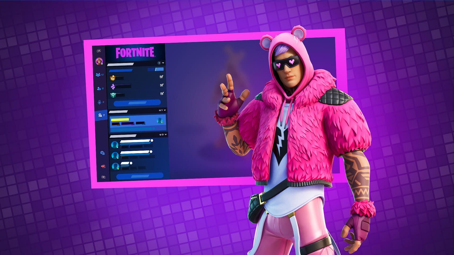 Fortnite Social Tags and Looking for Party (Image via Epic Games)