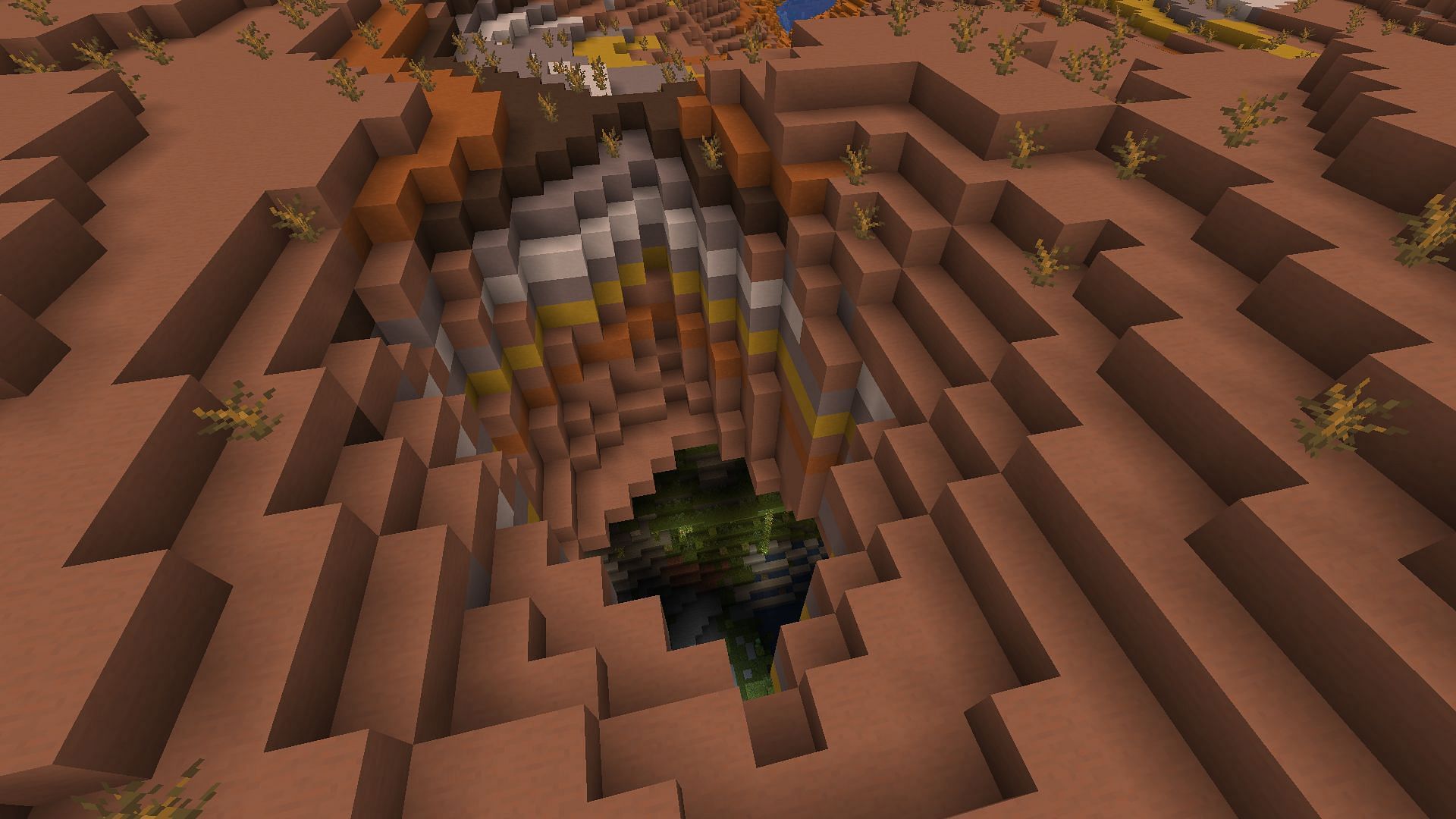 The opening to the lush cave (Image via Minecraft)