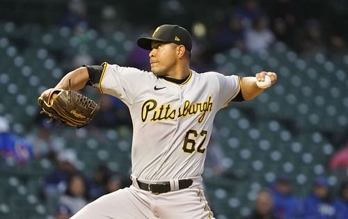 Jose Quintana on the mound for the Pittsburgh Pirates