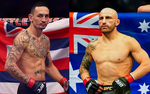 Max Holloway (left), Alexander Volkanovski (right)