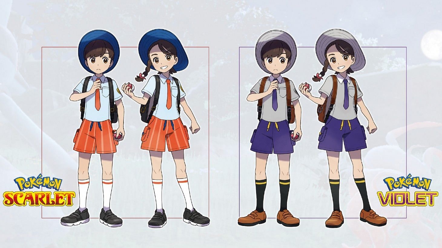 A look at the different starting outfits in Scarlet and Violet (Image via Game Freak)