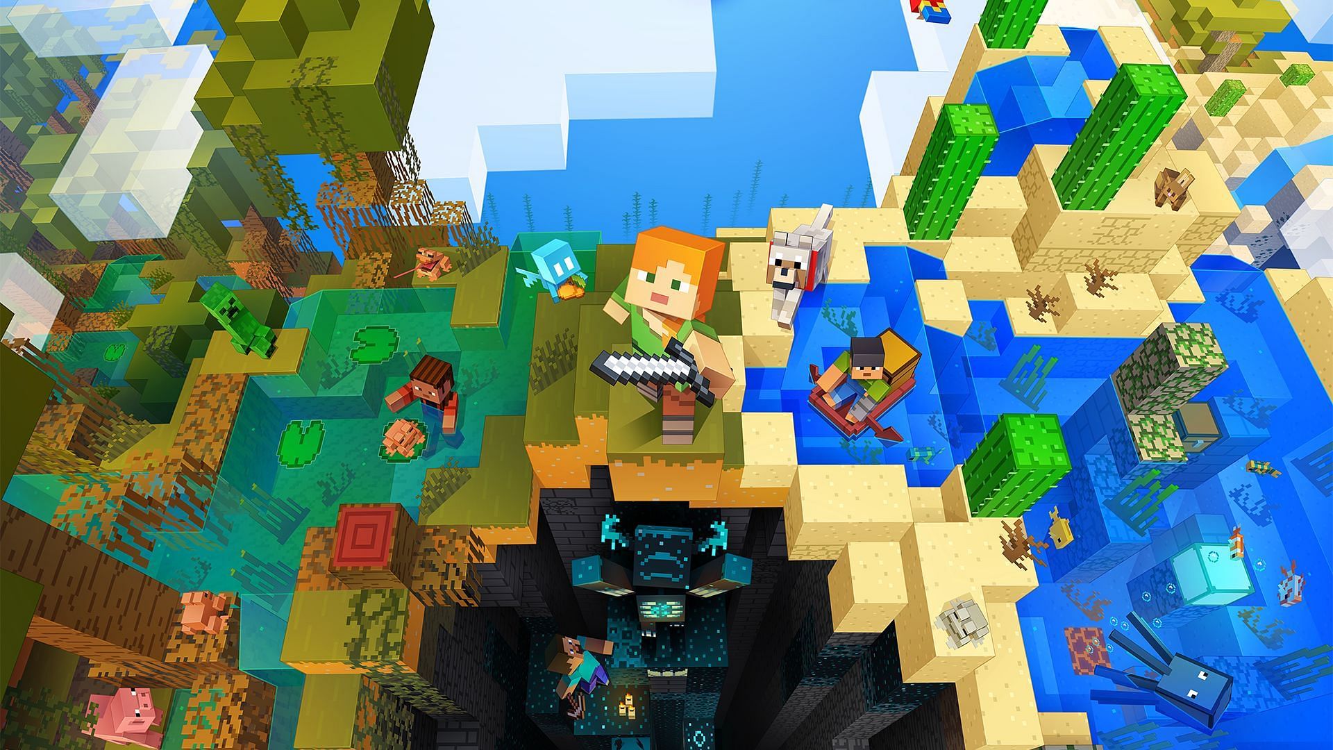 The official art for the launch of The Wild Update (Image via Mojang)