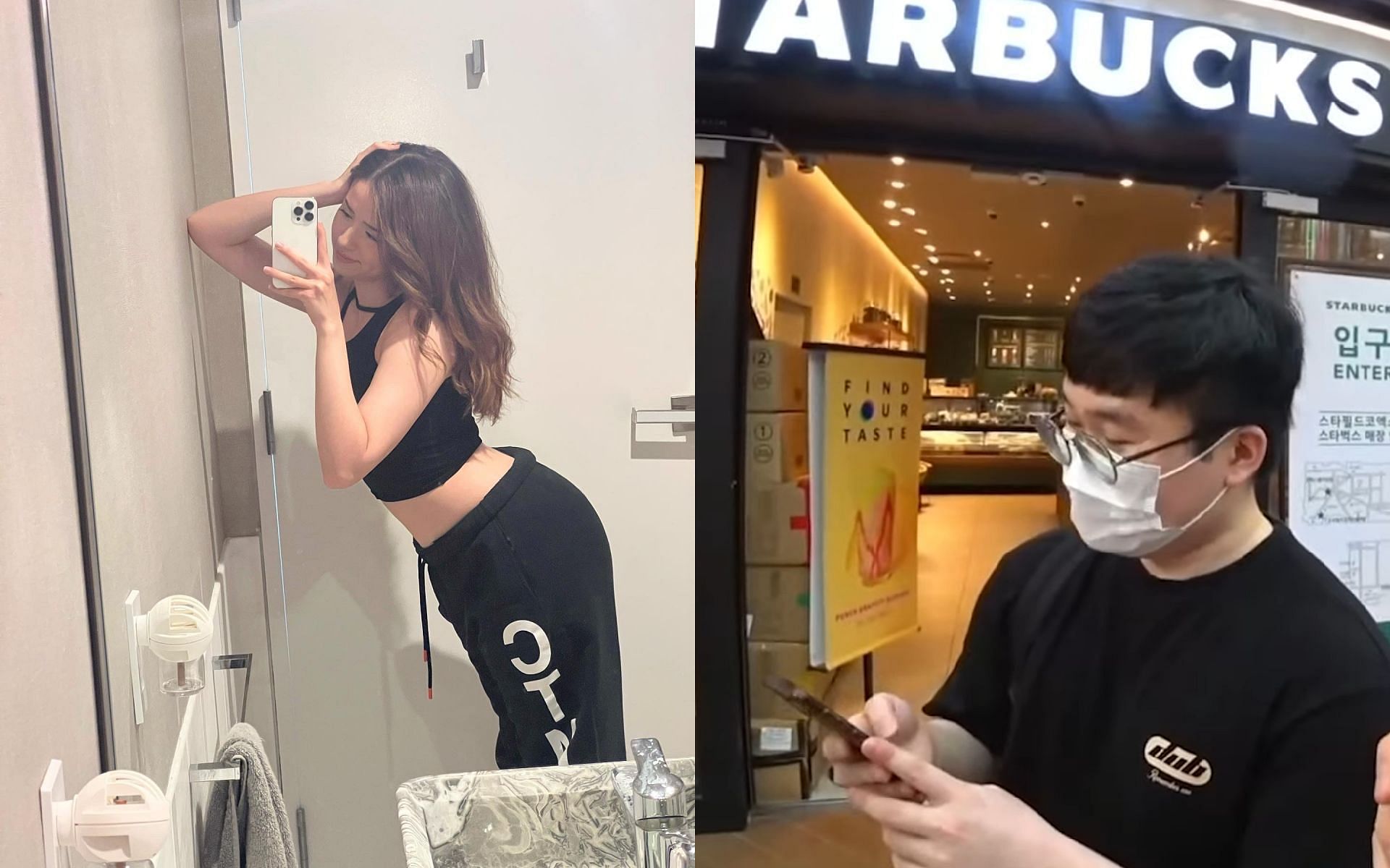 South Korean stream sniper volunteers to carry Pokimane&#039;s shopping bags (Image via Sportskeeda)