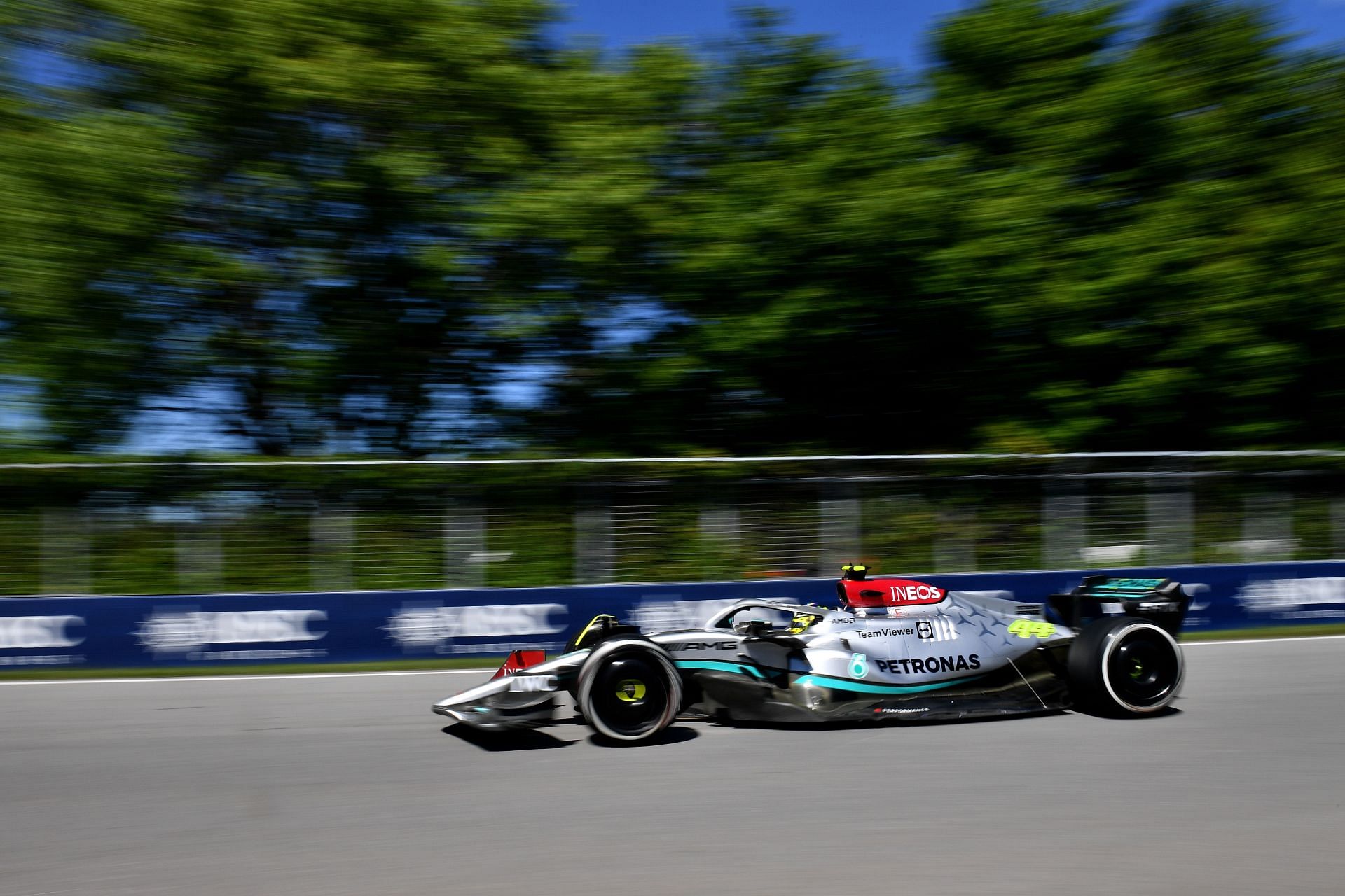 Mercedes driver Lewis Hamilton in action during the 2022 F1 Canadian GP. (Photo by Minas Panagiotakis/Getty Images)