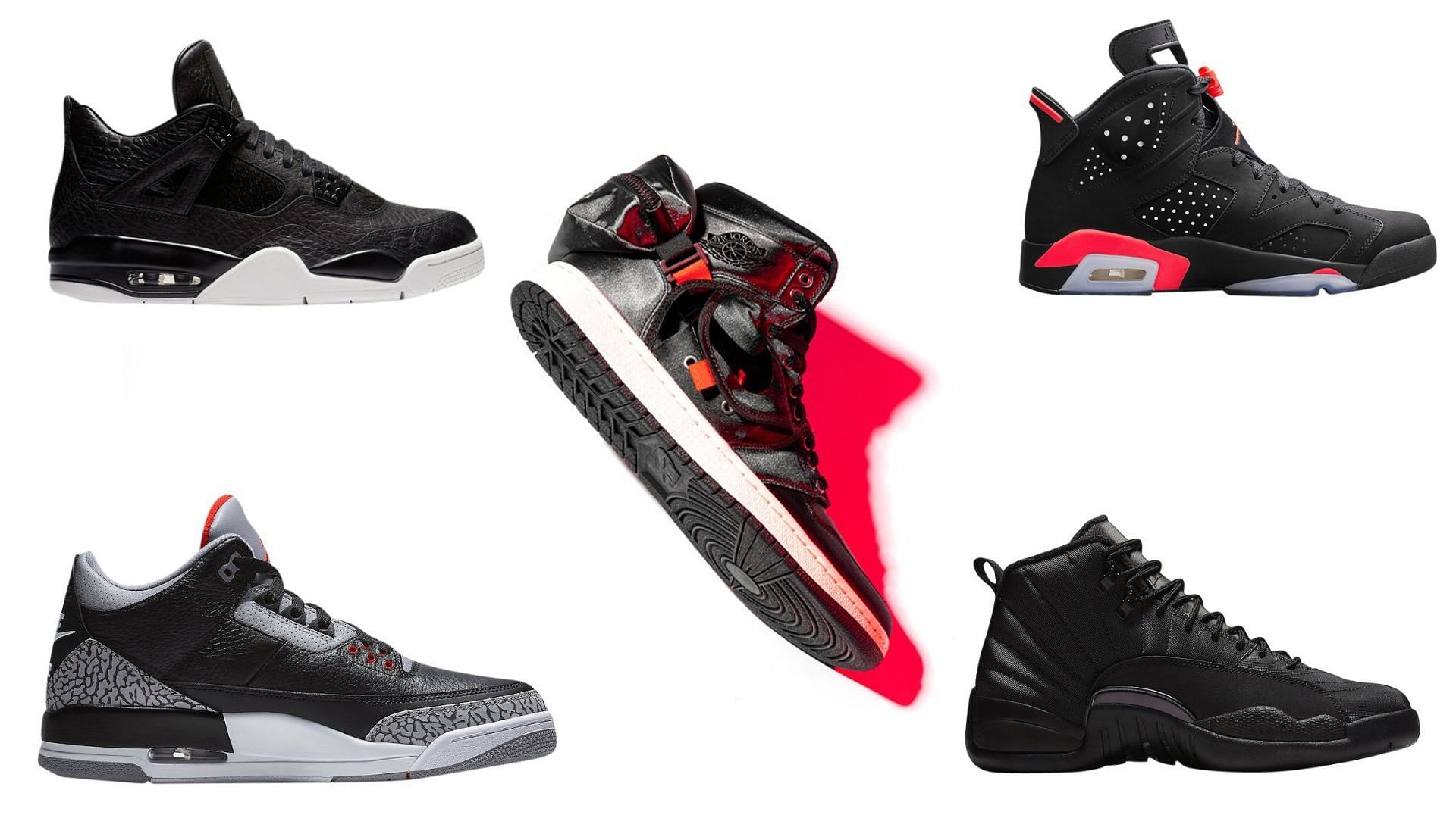 Five exciting black Air Jordans released over the years (Image via Sportskeeda)